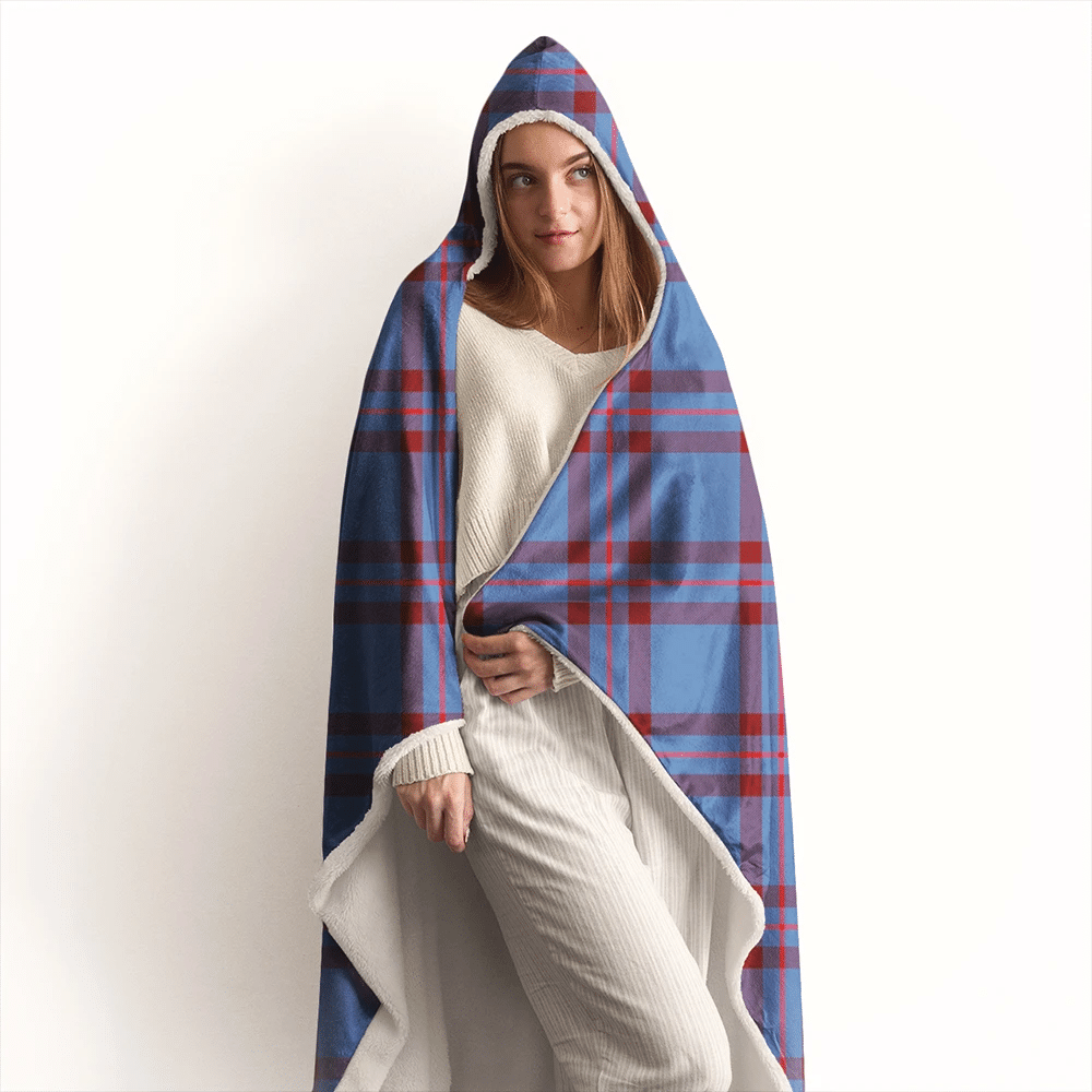 Elliot Modern Tartan Crest Hooded Blanket