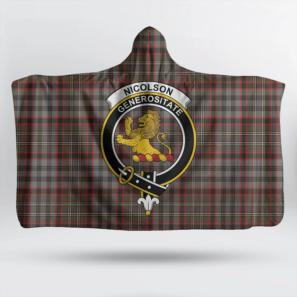 MacLeod of Harris Weathered Tartan Crest Hooded Blanket