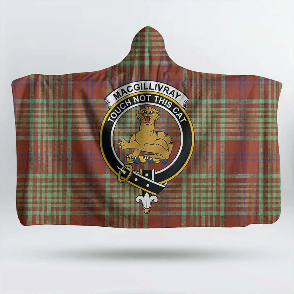 Ross Ancient Tartan Crest Hooded Blanket