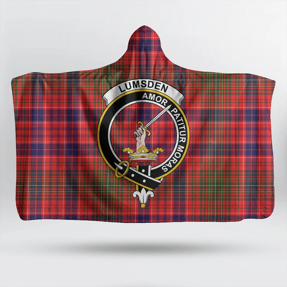 Lumsden Modern Tartan Crest Hooded Blanket