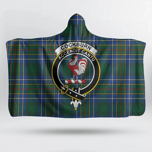 Cockburn Ancient Tartan Crest Hooded Blanket