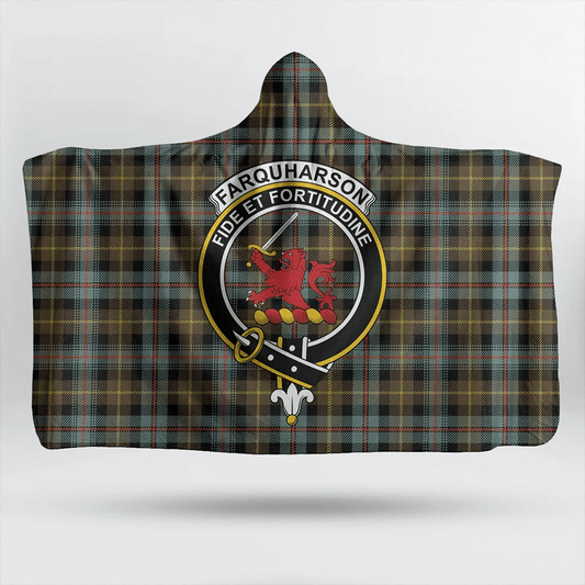 Farquharson Weathered Tartan Crest Hooded Blanket