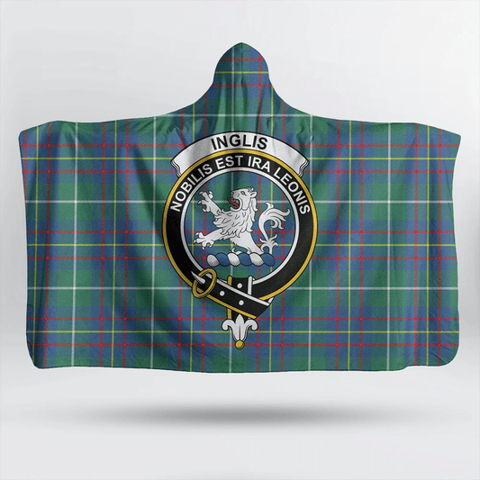 Inglis Ancient Tartan Crest Hooded Blanket