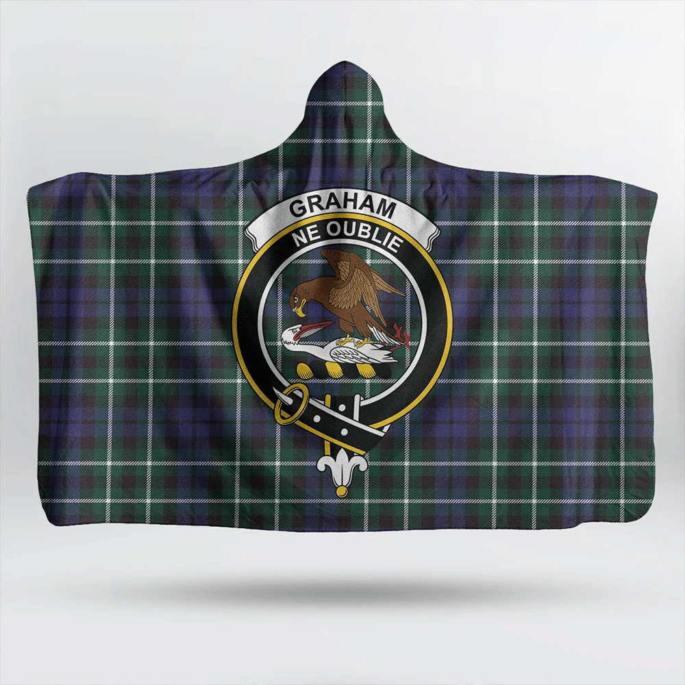 Graham of Montrose Modern Tartan Crest Hooded Blanket