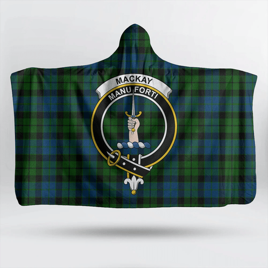 Sinclair Hunting Ancient Tartan Crest Hooded Blanket