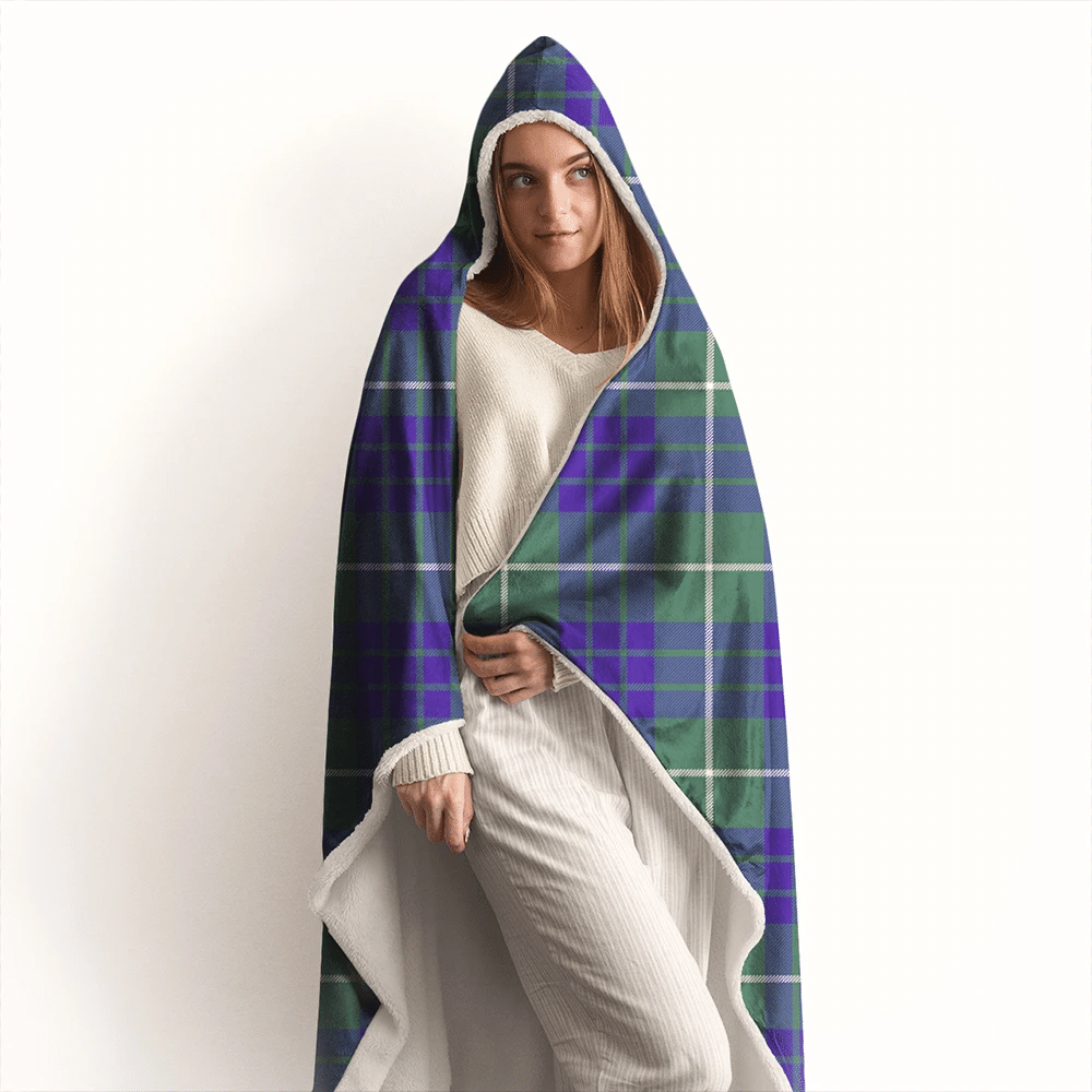 Hamilton Hunting Modern Tartan Crest Hooded Blanket