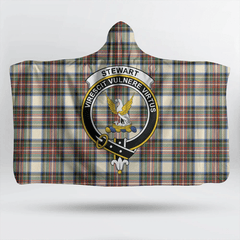 Menzies Green Modern Tartan Crest Hooded Blanket