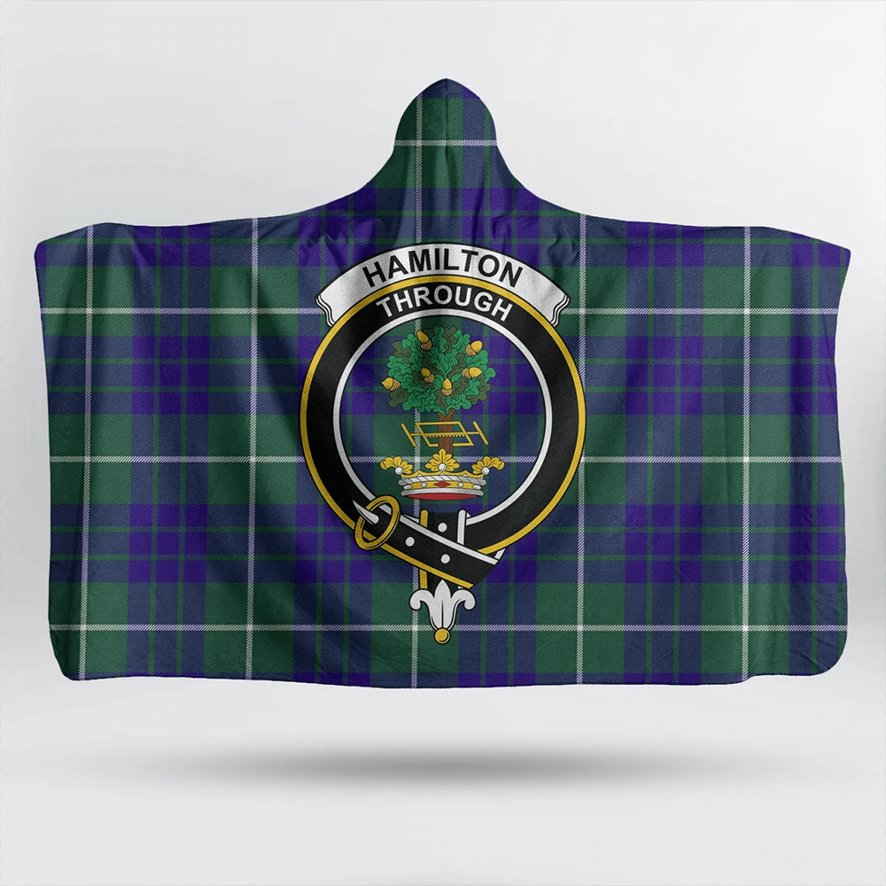 Hamilton Hunting Modern Tartan Crest Hooded Blanket