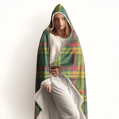 Wallace Hunting - Red Tartan Crest Hooded Blanket