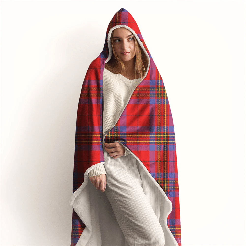 Leslie Modern Tartan Crest Hooded Blanket