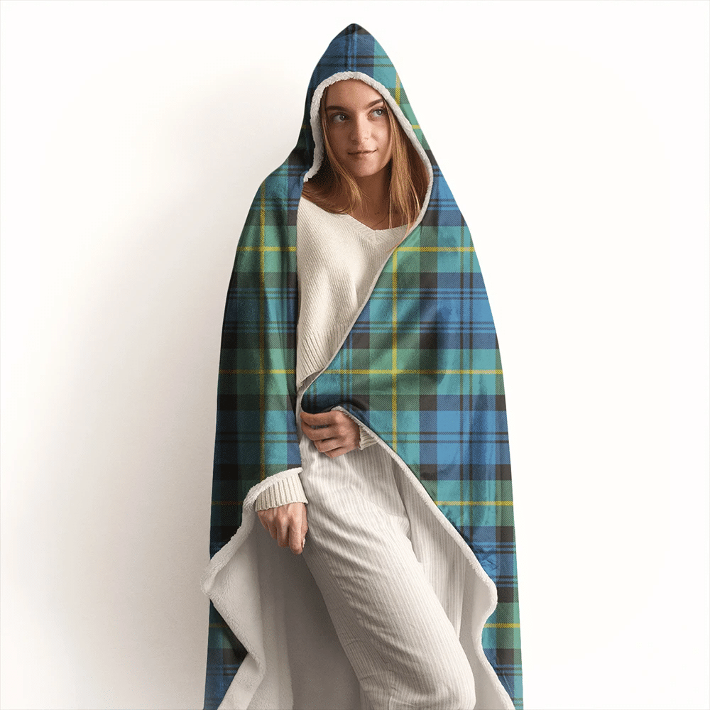 Gordon Ancient Tartan Crest Hooded Blanket