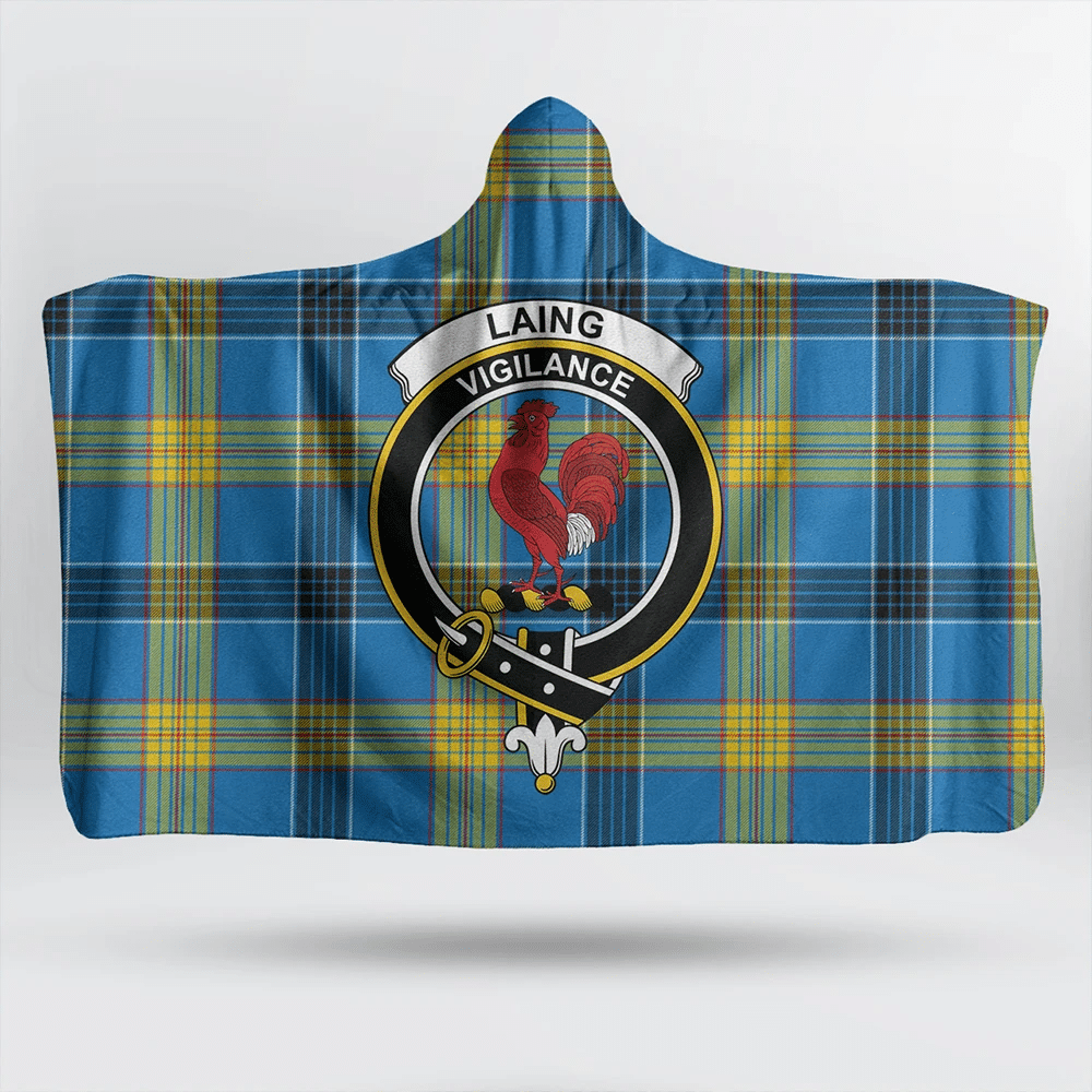 Laing Tartan Crest Hooded Blanket