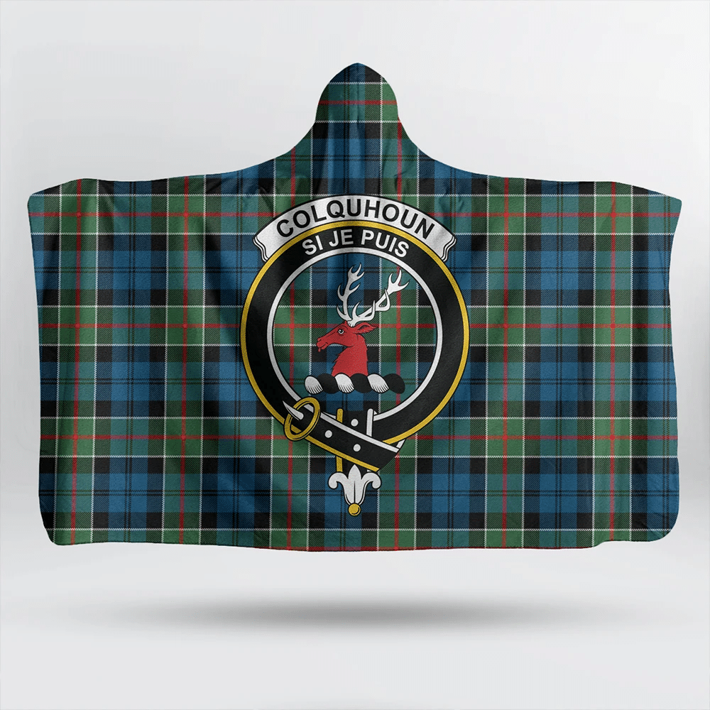 Colquhoun Ancient Tartan Crest Hooded Blanket