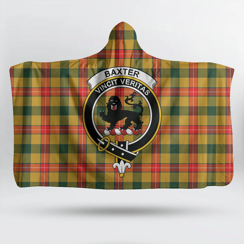 Baxter Modern Tartan Crest Hooded Blanket