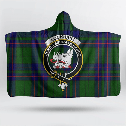 Lockhart Tartan Crest Hooded Blanket