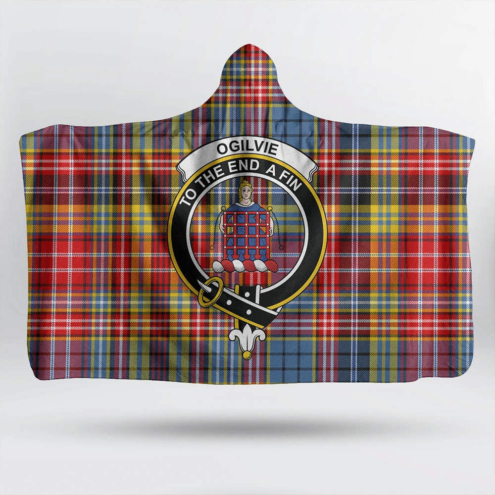 MacMillan Hunting Modern Tartan Crest Hooded Blanket