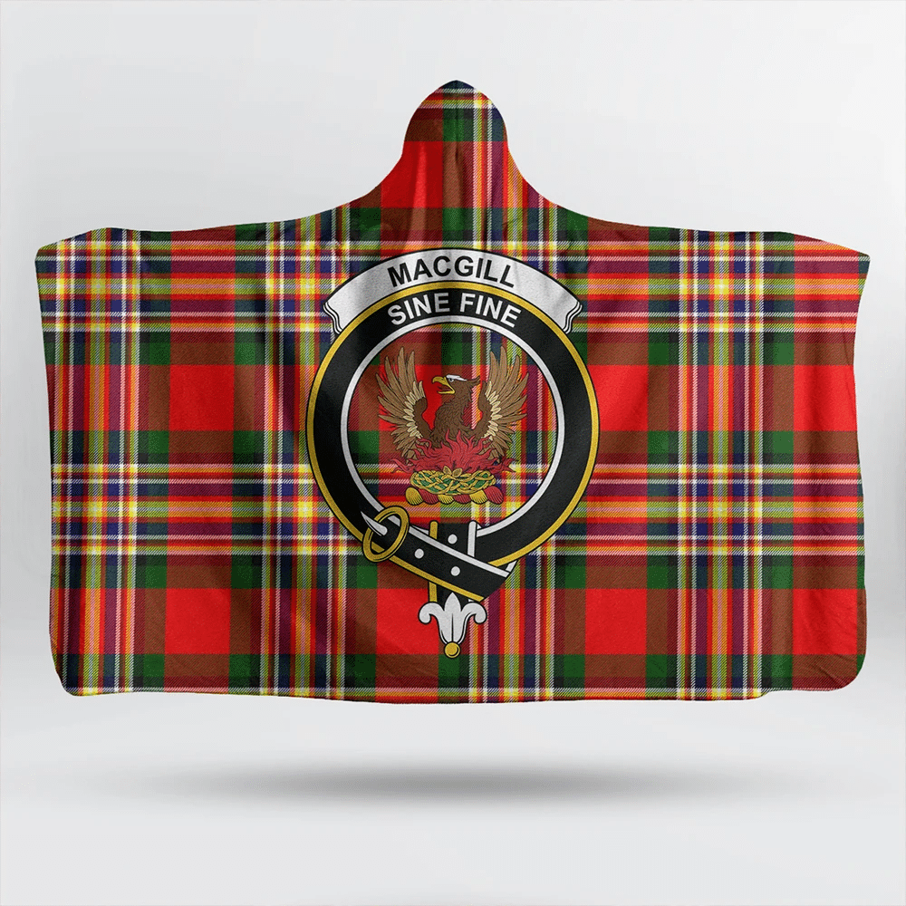 Rose Hunting Modern Tartan Crest Hooded Blanket