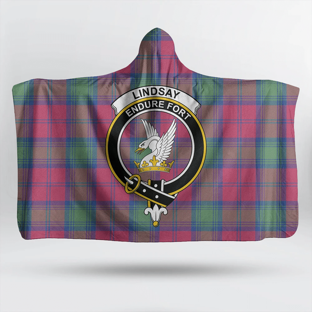 Lindsay Ancient Tartan Crest Hooded Blanket