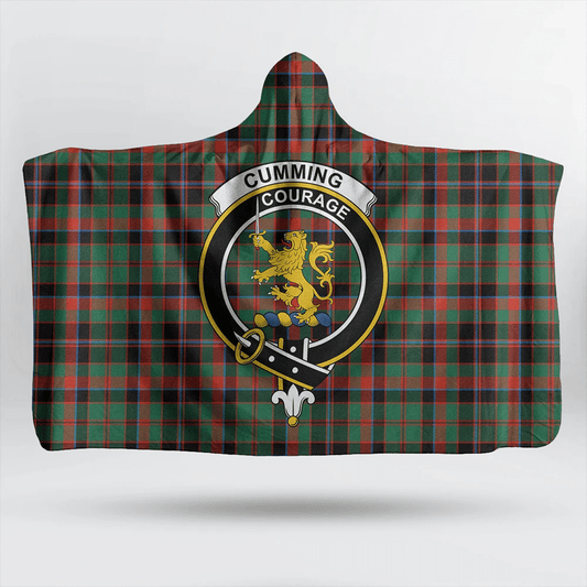 Cumming Hunting Ancient Tartan Crest Hooded Blanket