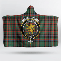 Cumming Hunting Ancient Tartan Crest Hooded Blanket
