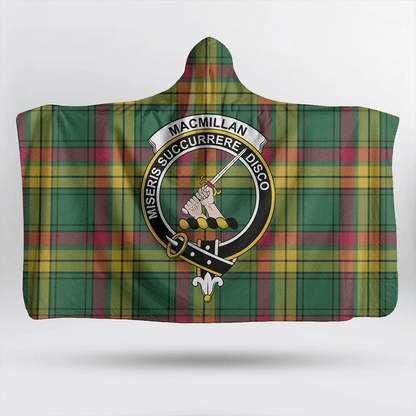 Wallace Hunting - Red Tartan Crest Hooded Blanket