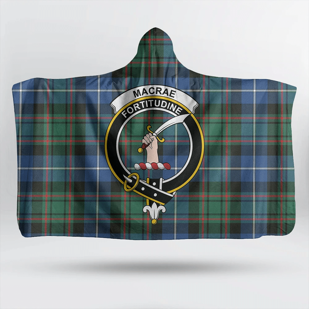 MacFarlane Hunting Ancient Tartan Crest Hooded Blanket