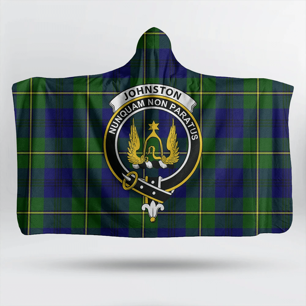 Johnston Modern Tartan Crest Hooded Blanket