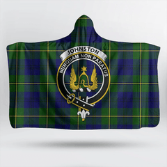 Johnston Modern Tartan Crest Hooded Blanket