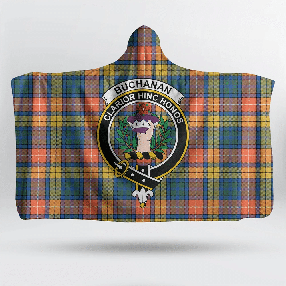 Buchanan Ancient Tartan Crest Hooded Blanket