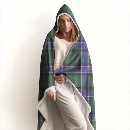 Maxwell Hunting Tartan Crest Hooded Blanket