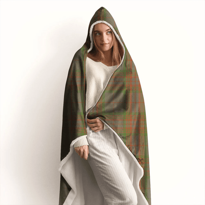 Gray Hunting Tartan Crest Hooded Blanket