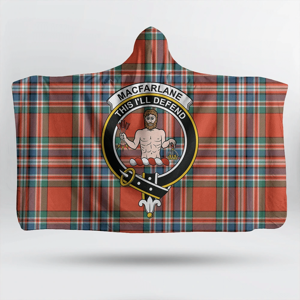 Roberton Tartan Crest Hooded Blanket