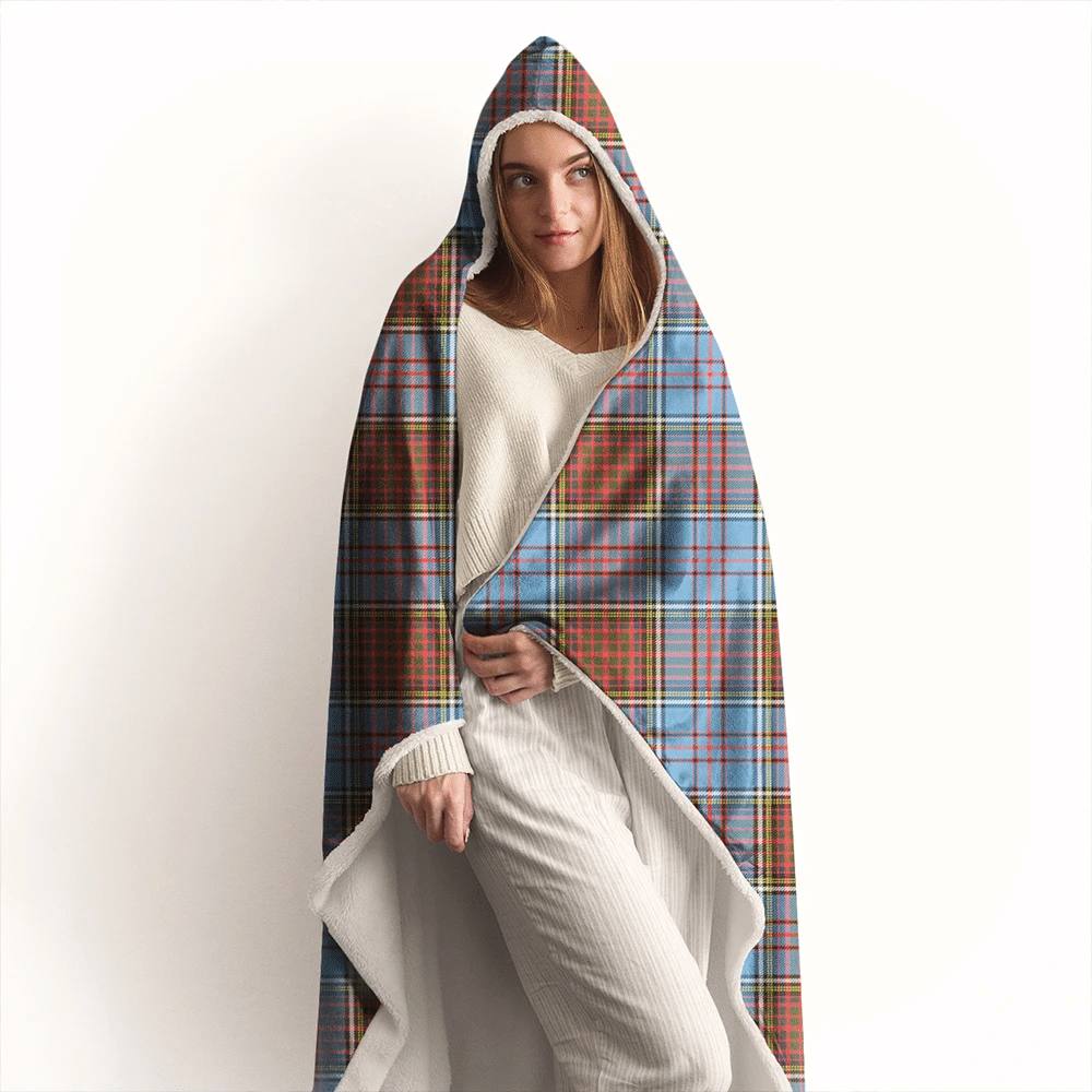 Anderson Modern Tartan Crest Hooded Blanket