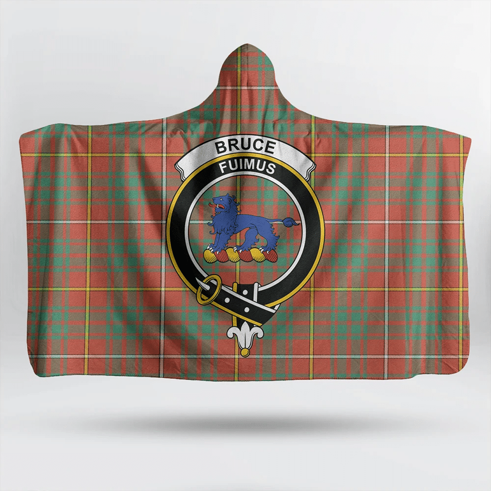 Bruce Ancient Tartan Crest Hooded Blanket