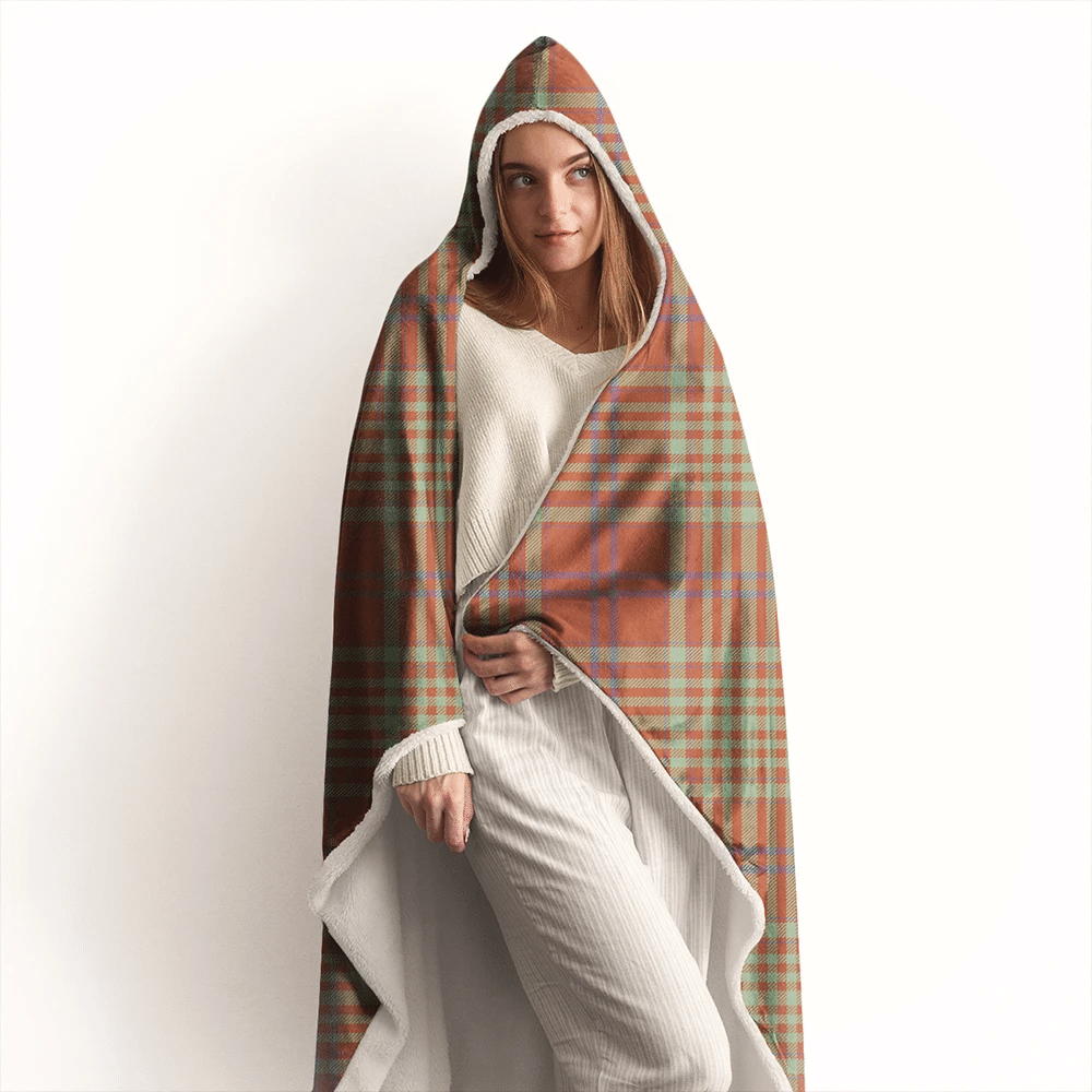 Ross Ancient Tartan Crest Hooded Blanket