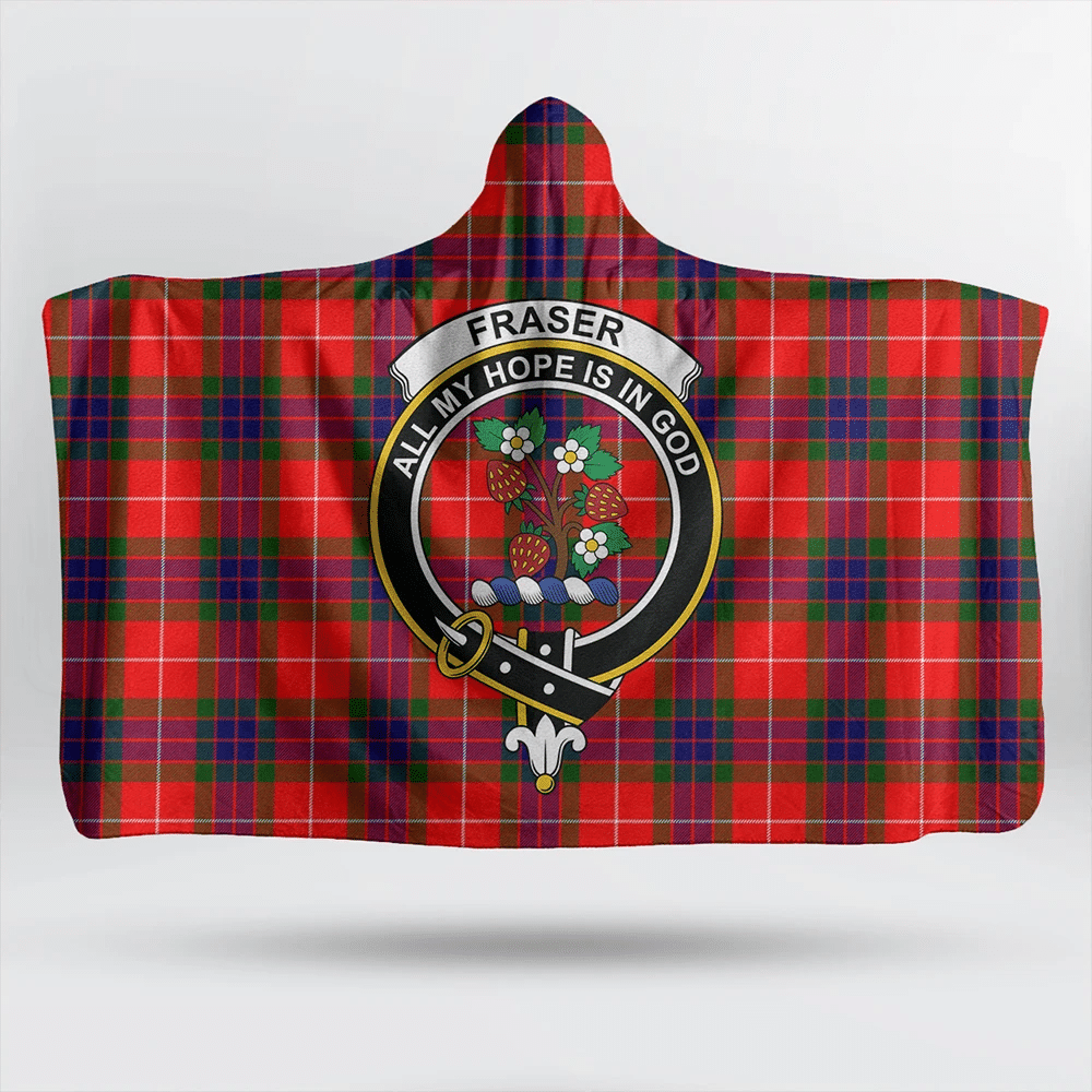 Fraser Modern Tartan Crest Hooded Blanket