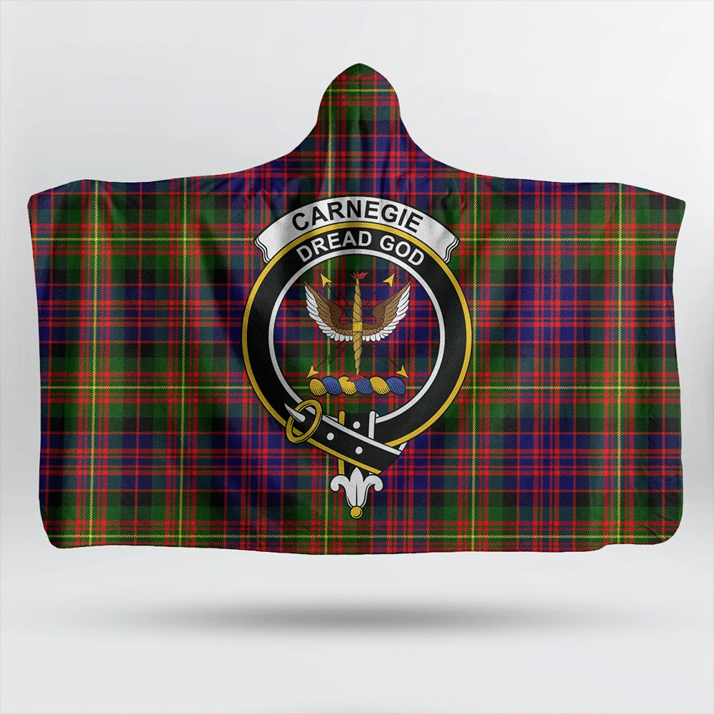 Carnegie Modern Tartan Crest Hooded Blanket