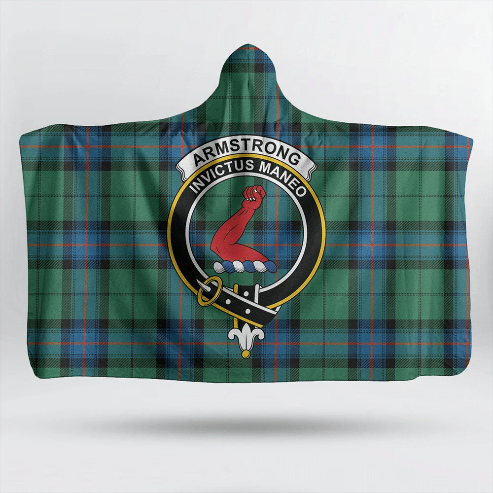 Armstrong Ancient Tartan Crest Hooded Blanket