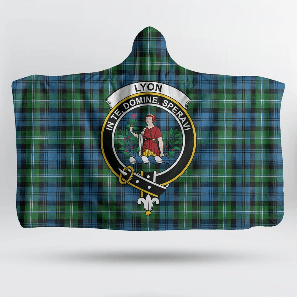 Lyon Clan Tartan Crest Hooded Blanket