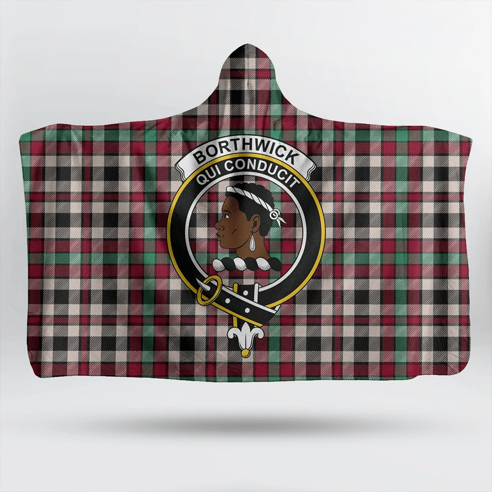 Borthwick Dress Ancient Tartan Crest Hooded Blanket