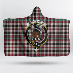 Borthwick Dress Ancient Tartan Crest Hooded Blanket