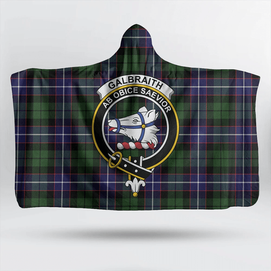 Galbraith Modern Tartan Crest Hooded Blanket