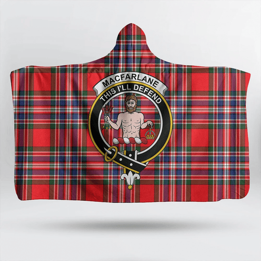 Rollo Modern Tartan Crest Hooded Blanket