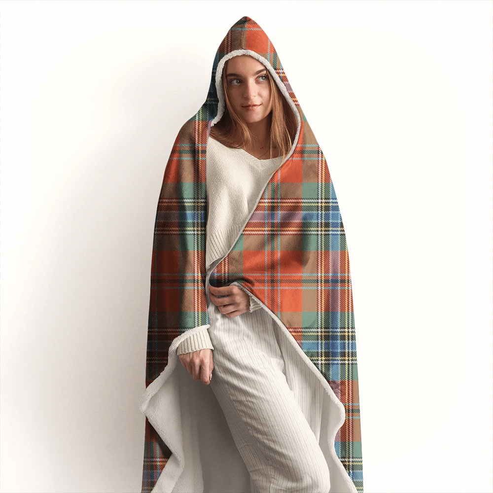 Sutherland Weathered Tartan Crest Hooded Blanket