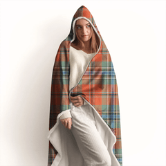 Sutherland Weathered Tartan Crest Hooded Blanket