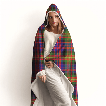 Carnegie Modern Tartan Crest Hooded Blanket