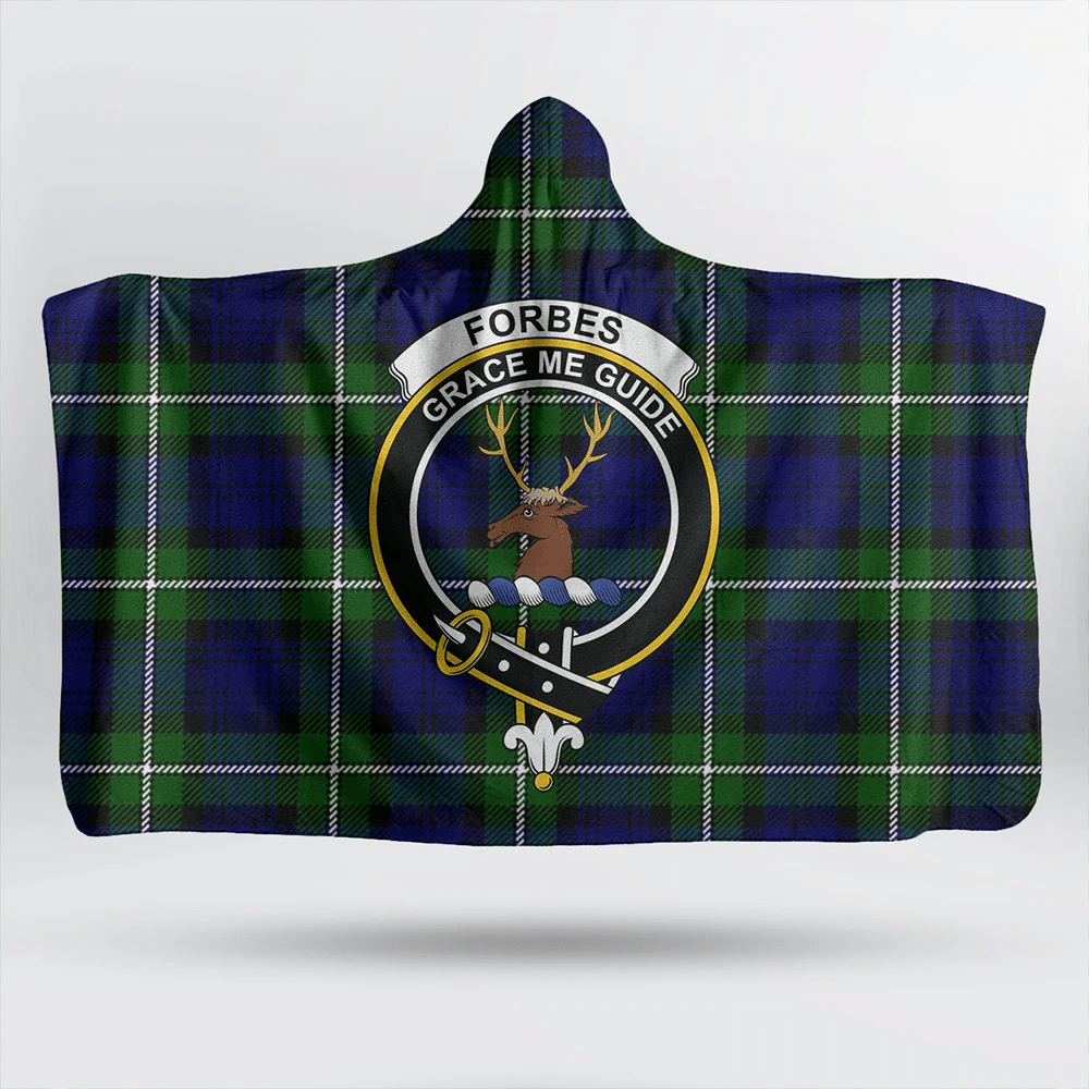 Forbes Modern Tartan Crest Hooded Blanket