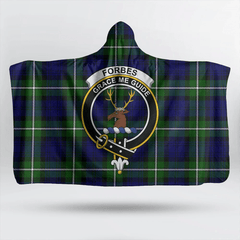 Forbes Modern Tartan Crest Hooded Blanket