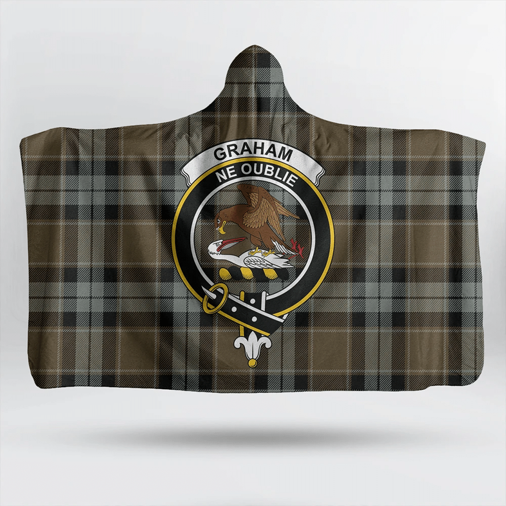 Graham of Menteith Weathered Tartan Crest Hooded Blanket