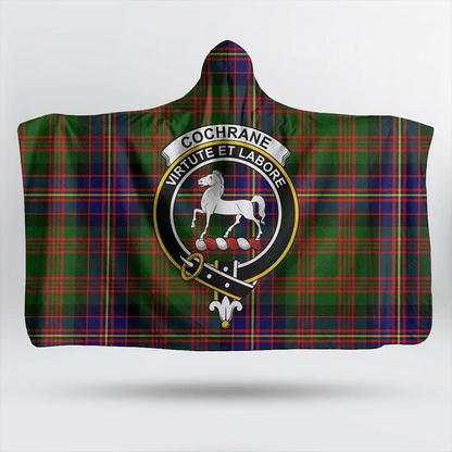 Cochrane Modern Tartan Crest Hooded Blanket